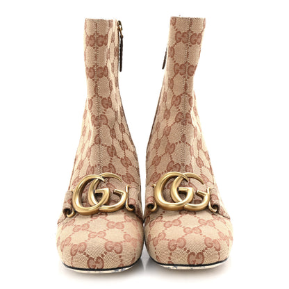 Gucci Monogram Malaga Kid GG Victoire 55mm Ankle Boots 39 Beige Ruggine Rust 3 of 9