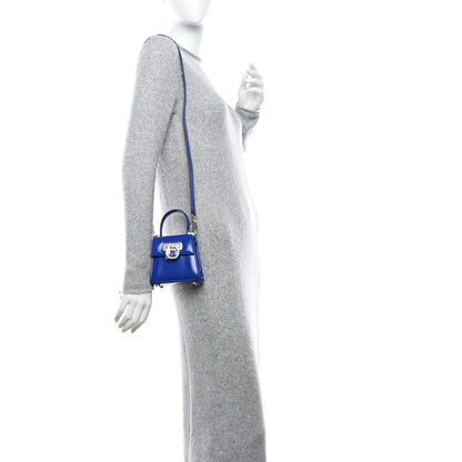 Salvatore Ferragamo Brushed Calfskin Micro Iconic Top Handle Bag Lapis Lazuli 2 of 9