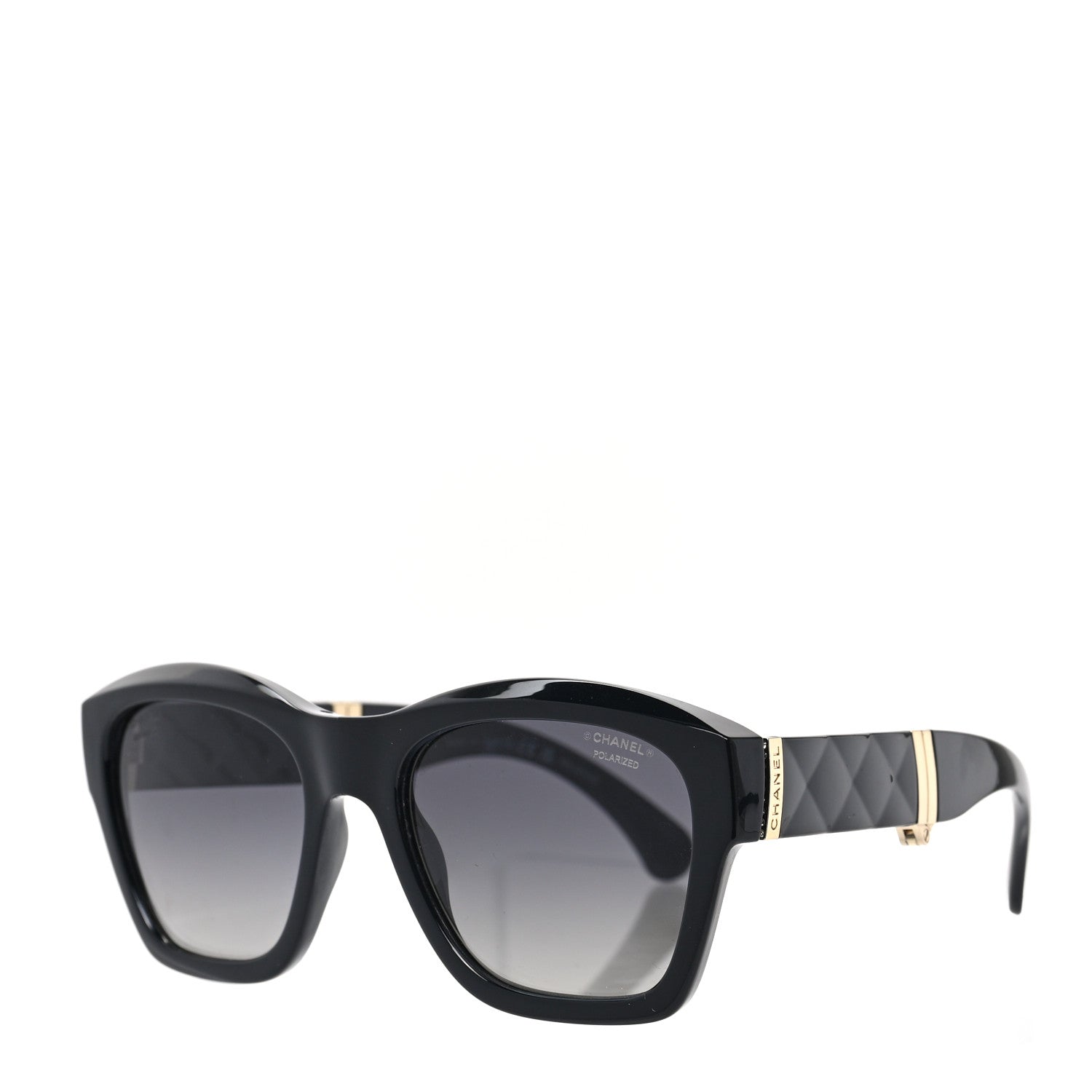 Chanel Acetate Metal Square Folding Sunglasses 6055-B Black 1 of 8