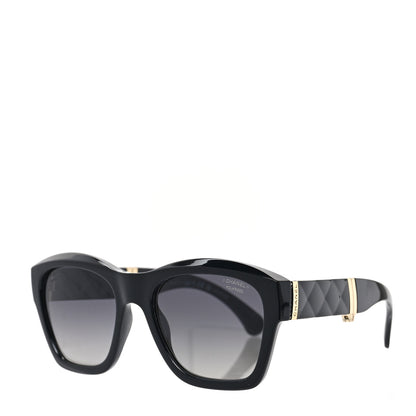 Chanel Acetate Metal Square Folding Sunglasses 6055-B Black 1 of 8