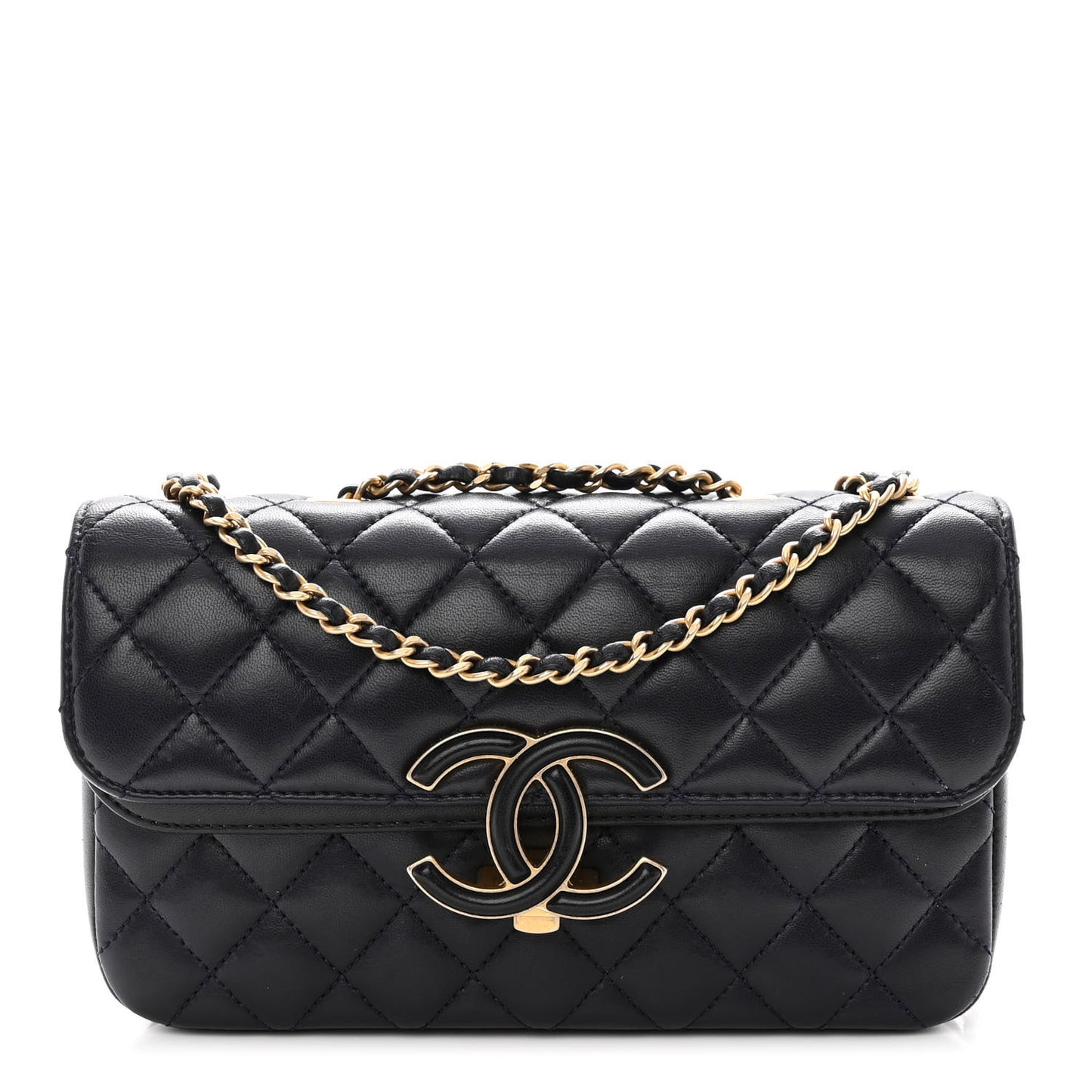 Lambskin Quilted Small CC Chic Flap Black