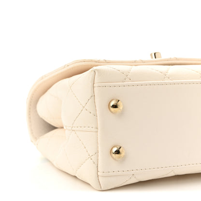 Chanel Goatskin Quilted Extra Mini Rainbow Coco Handle Flap White 8 of 9
