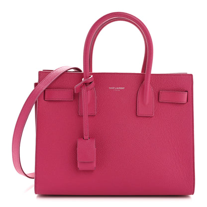 Saint Laurent Grained Calfskin Baby Sac De Jour Lipstick Fuchsia 1 of 14