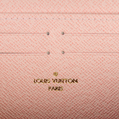 Louis Vuitton Damier Ebene Clemence Wallet Rose Ballerine 6 of 7