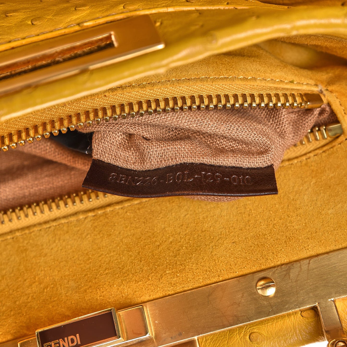Ostrich Medium Peekaboo Iconic Satchel Yellow