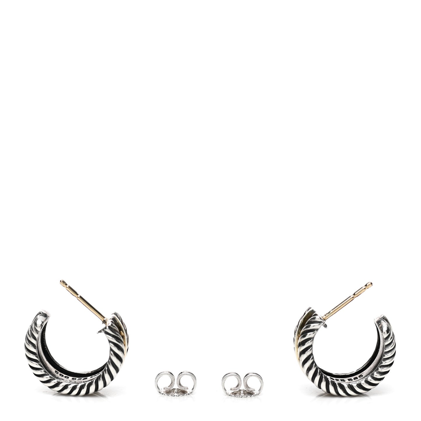 Sterling Silver 14K Yellow Gold 16mm Cable Classics Hoop Earrings