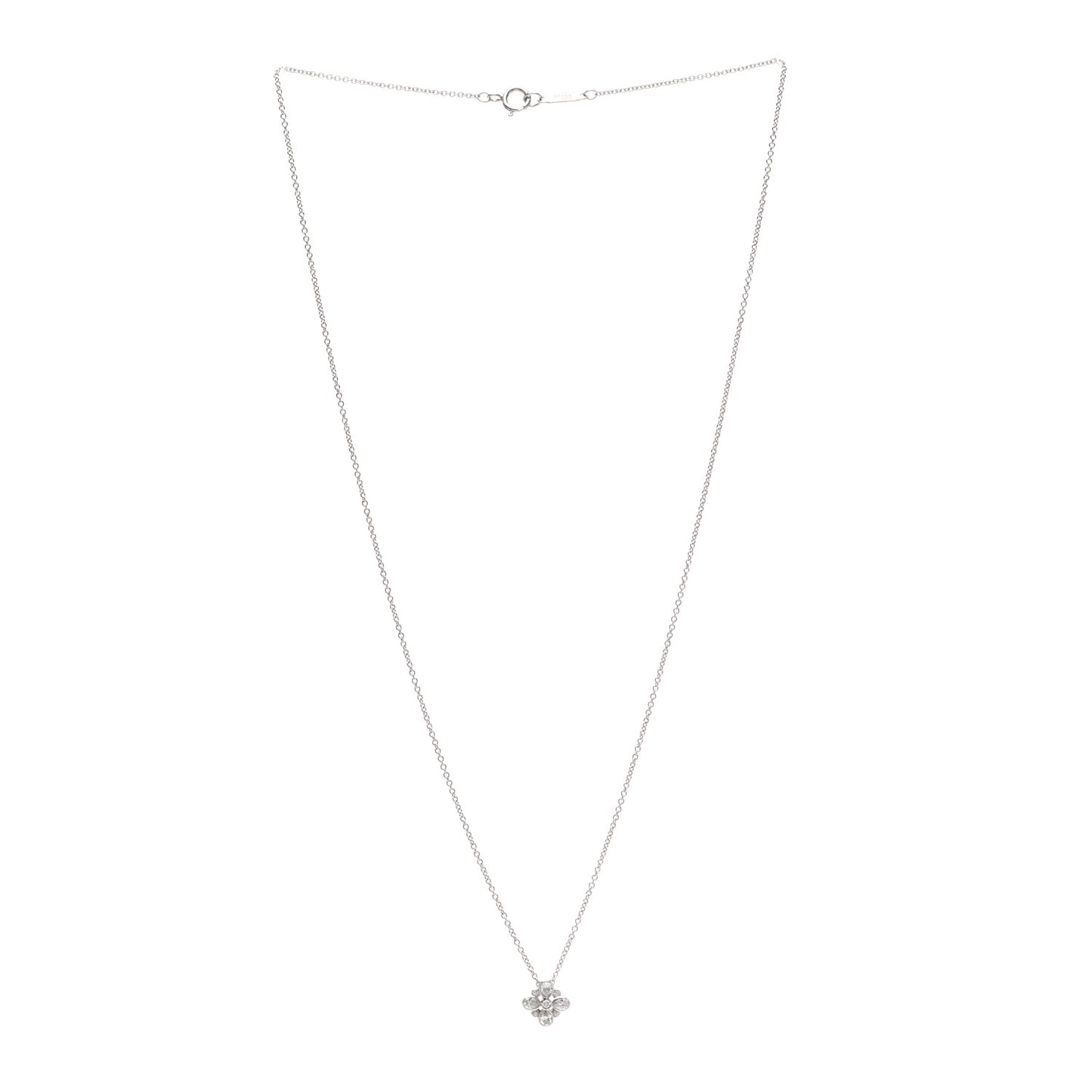 Platinum Diamond Enchant Flower Pendant Necklace