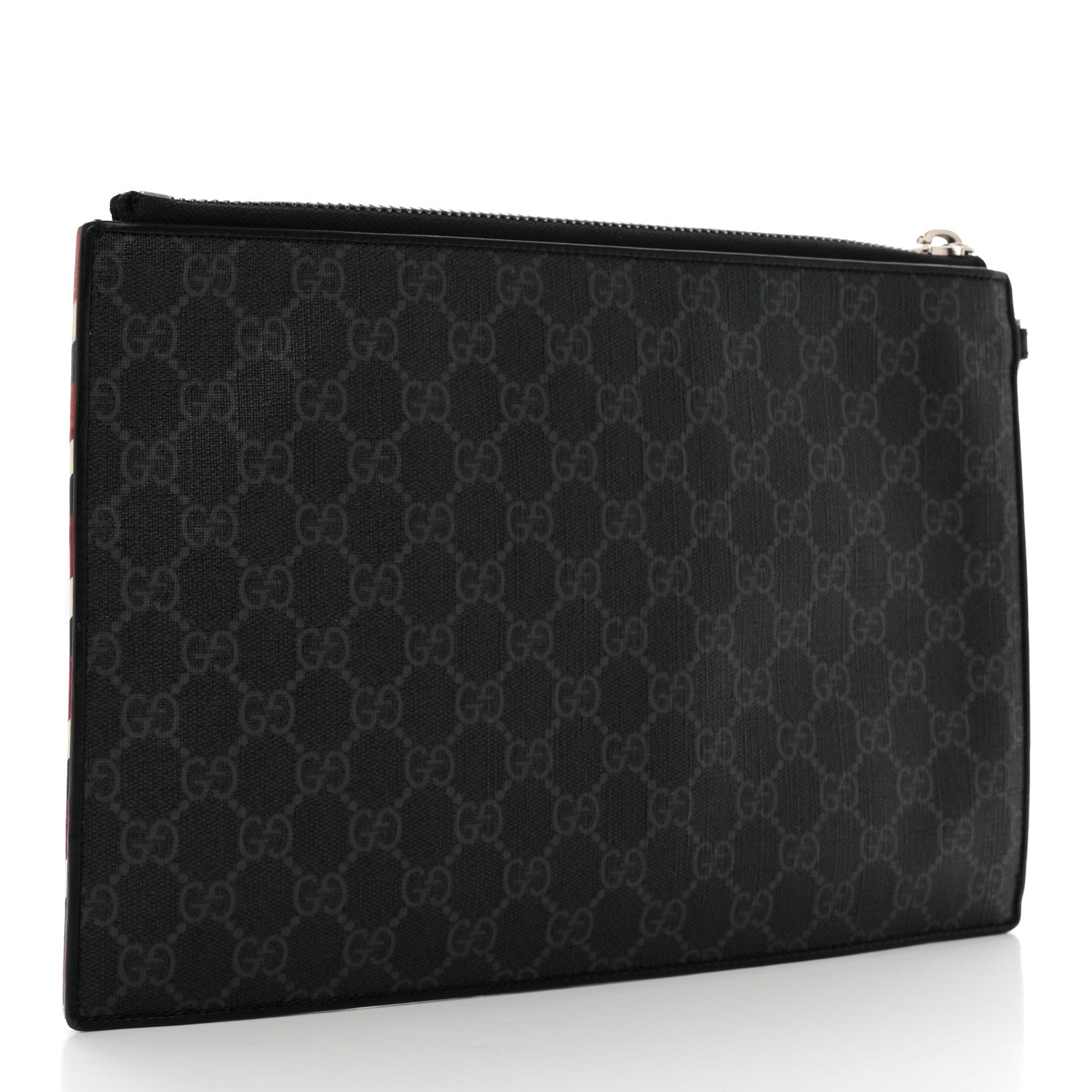 Gucci GG Supreme Monogram Night Courrier Zip Wristlet Pouch Black Multicolor 3 of 12