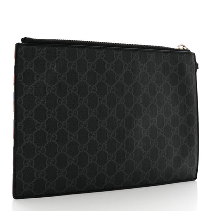 Gucci GG Supreme Monogram Night Courrier Zip Wristlet Pouch Black Multicolor 3 of 12