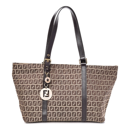 Fendi Zucchino Charm Large Shopper Tote Tobacco 1 of 11