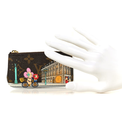 Louis Vuitton Monogram 2022 Christmas Animation Paris Key Pouch Pink 2 of 8