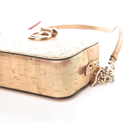 Christian Louboutin Metallic Liege Pepite Cork Mini Rubylou Crossbody Gold 9 of 11