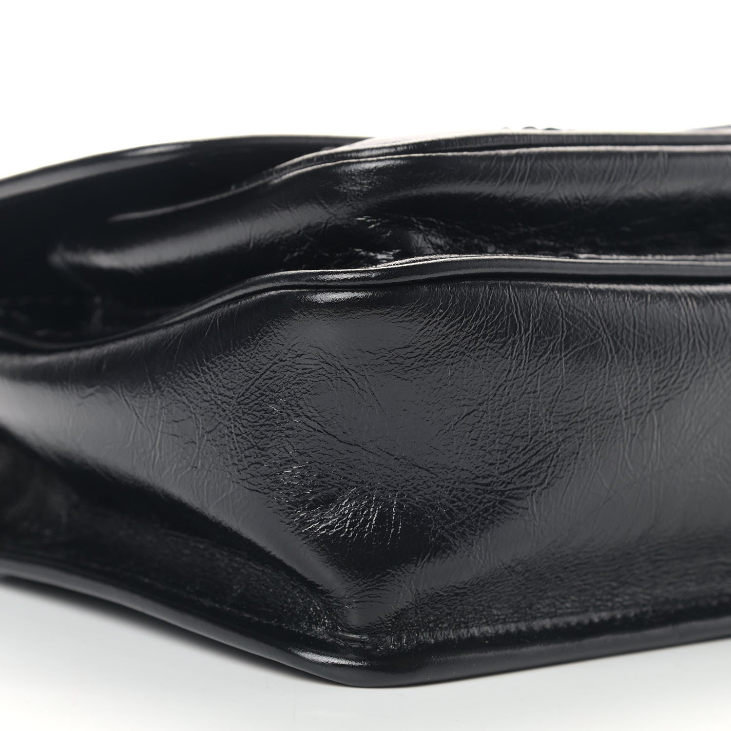 Saint Laurent Crinkled Calfskin Matelasse Monogram Baby Niki Chain Satchel Black 5 of 8