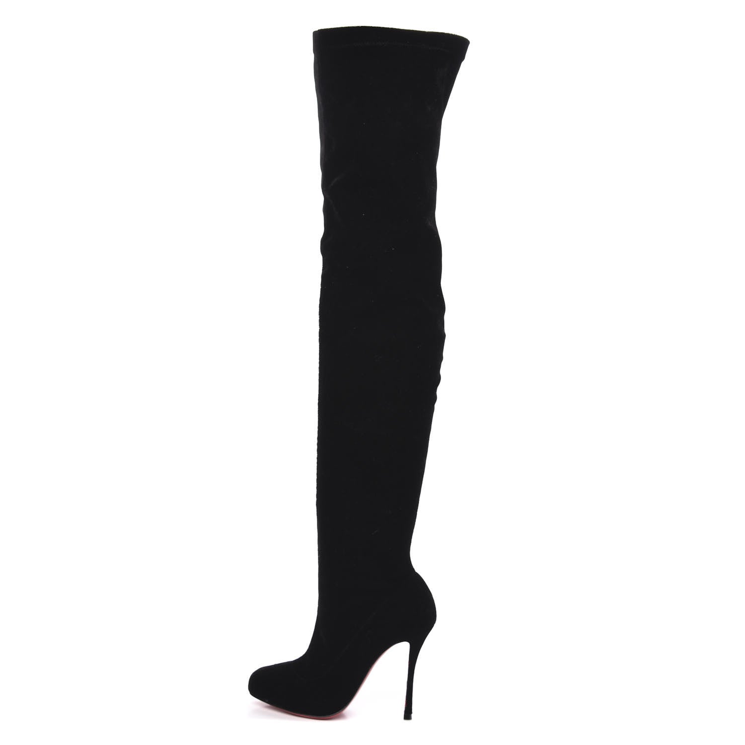 Christian Louboutin Velvet Classe 100 Stretch Over The Knee Boots 36.5 Black 1 of 7