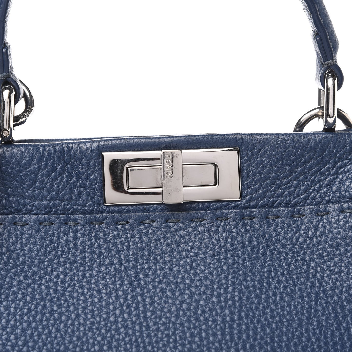 Cuoio Romano Selleria Bi-Color Medium Peekaboo Iconic Satchel Blue Latte