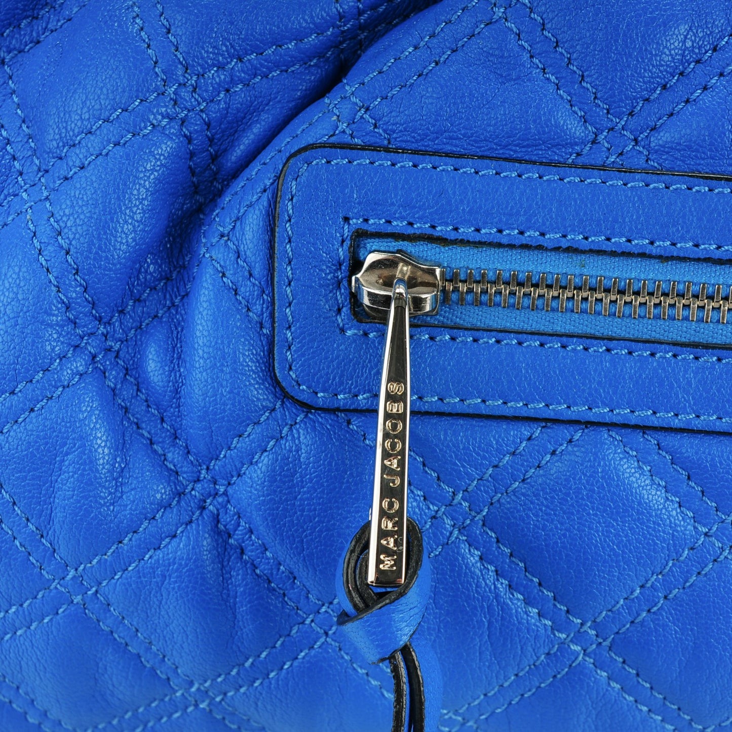 Calfskin Quilted Stam Blue
