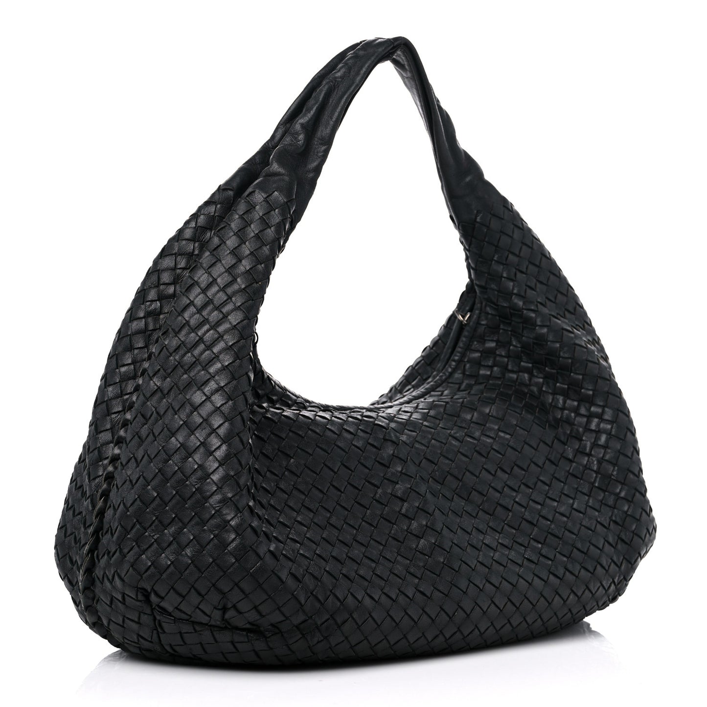 Nappa Intrecciato Large Veneta Hobo Black