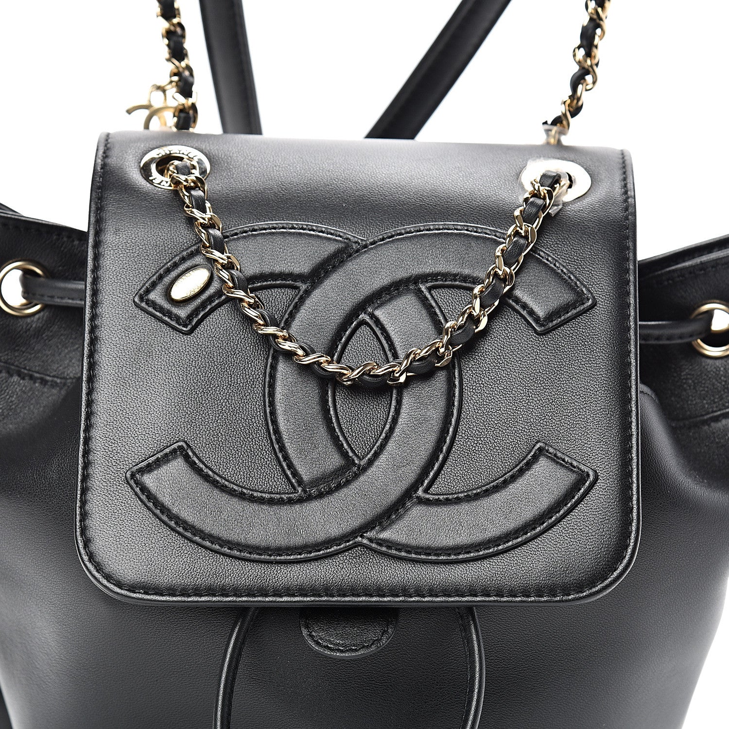 Chanel Lambskin CC Mania Backpack Black 7 of 11