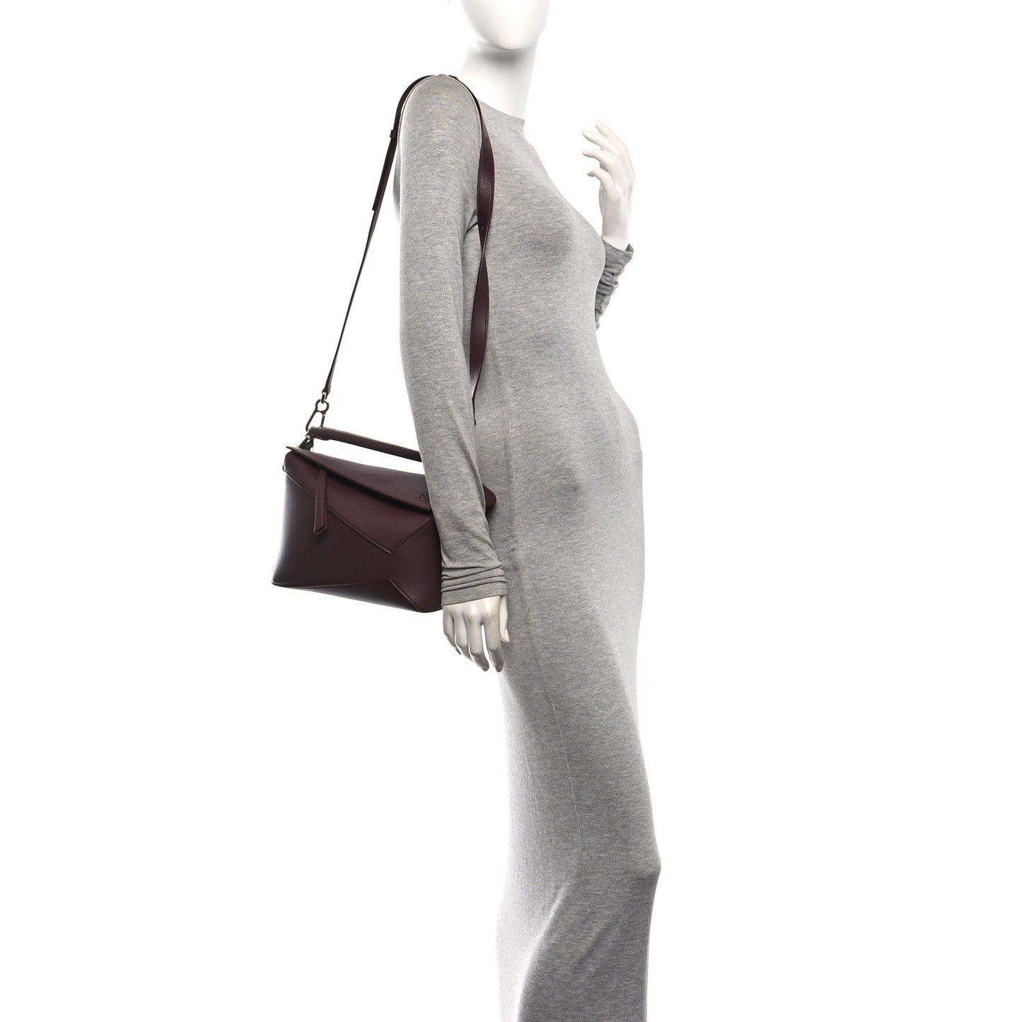 Soft Grained Calfskin Small Puzzle Edge Bag Dark Burgundy