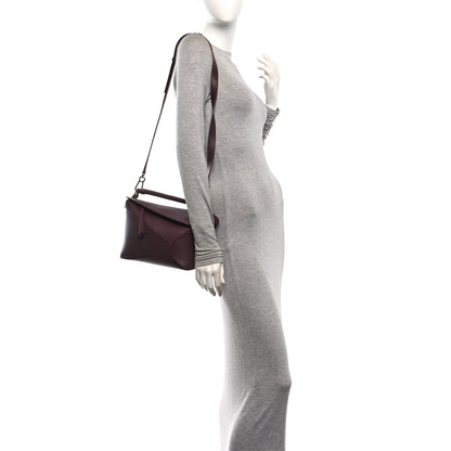 Loewe Soft Grained Calfskin Small Puzzle Edge Bag Dark Burgundy 2 of 9