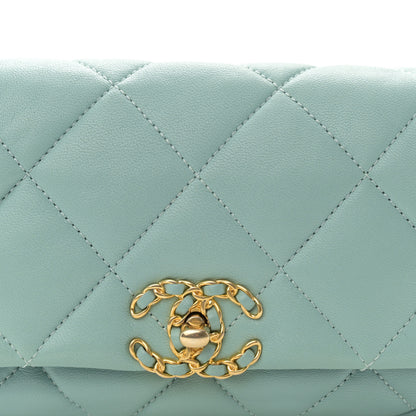 Chanel Lambskin Quilted Chanel 19 Waist Bag Light Blue 8 of 10
