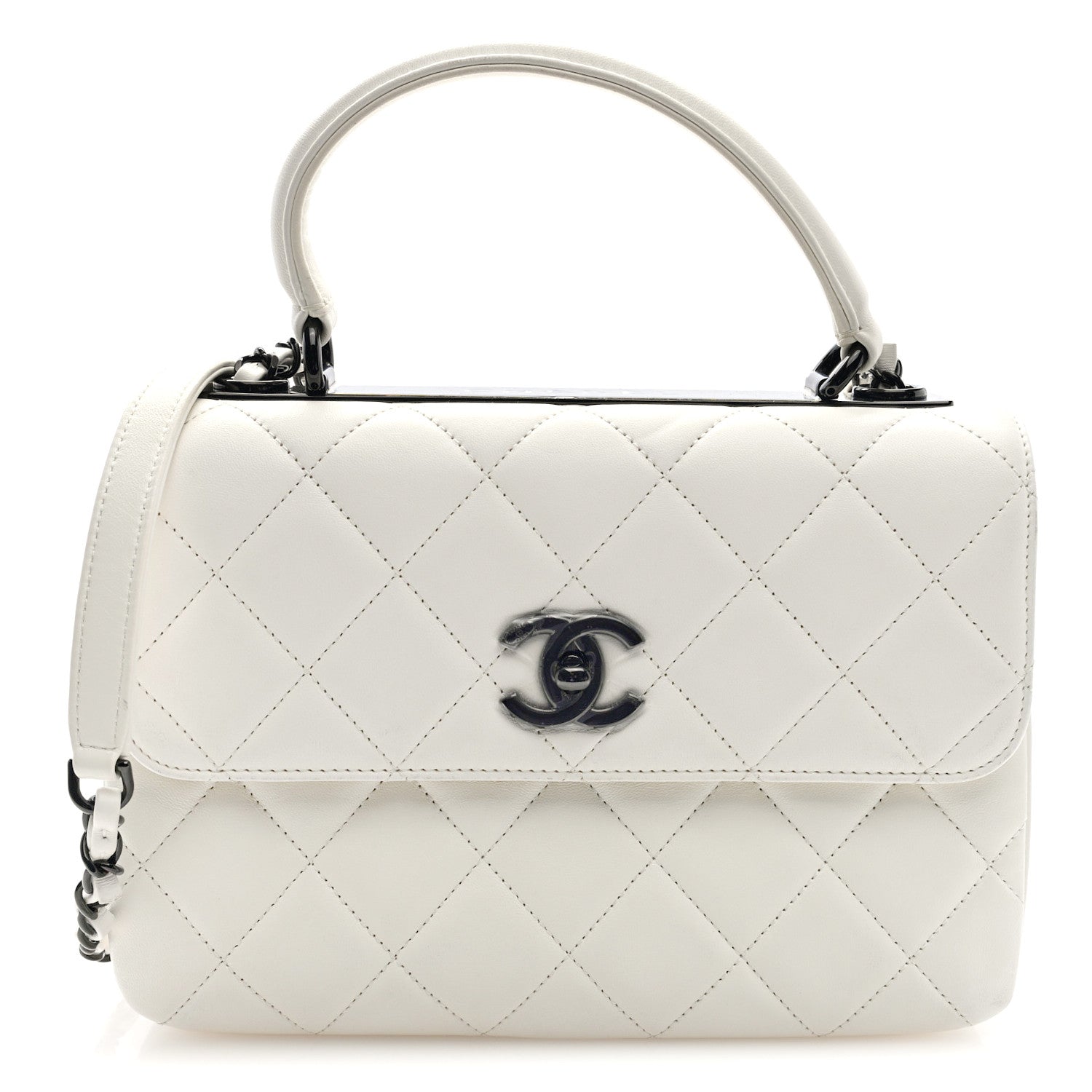 Chanel Lambskin Quilted Small Trendy CC Dual Handle Flap Bag White 1 of 10