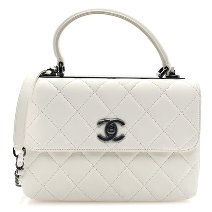 Chanel Lambskin Quilted Small Trendy CC Dual Handle Flap Bag White 1 of 10