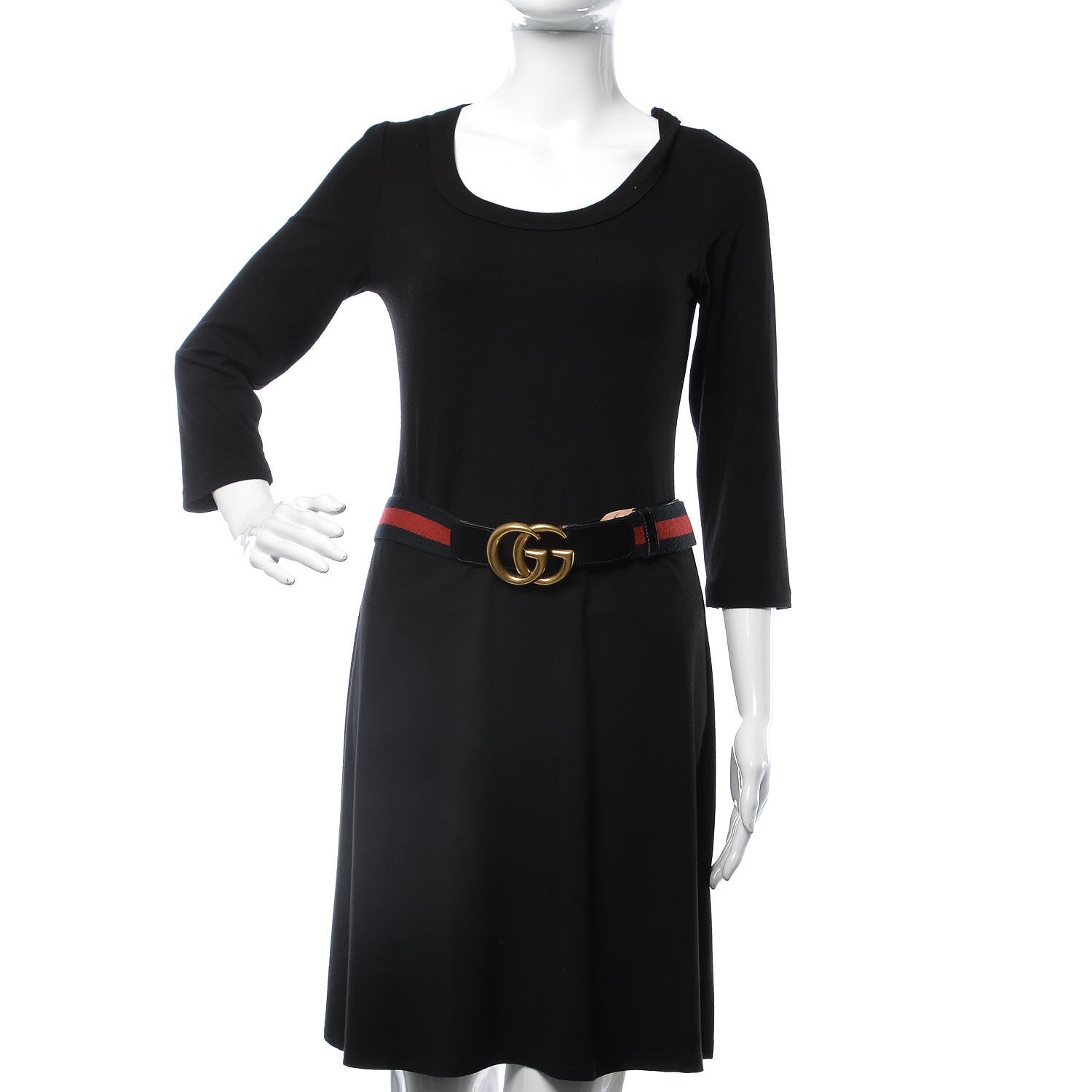Gucci Nylon Calfskin Double G Web 40mm Belt 85 34 Blue Red Black 2 of 7