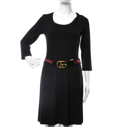 Gucci Nylon Calfskin Double G Web 40mm Belt 85 34 Blue Red Black 2 of 7