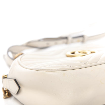 Gucci Calfskin Matelasse Small GG Marmont Chain Shoulder Bag White 15 of 19