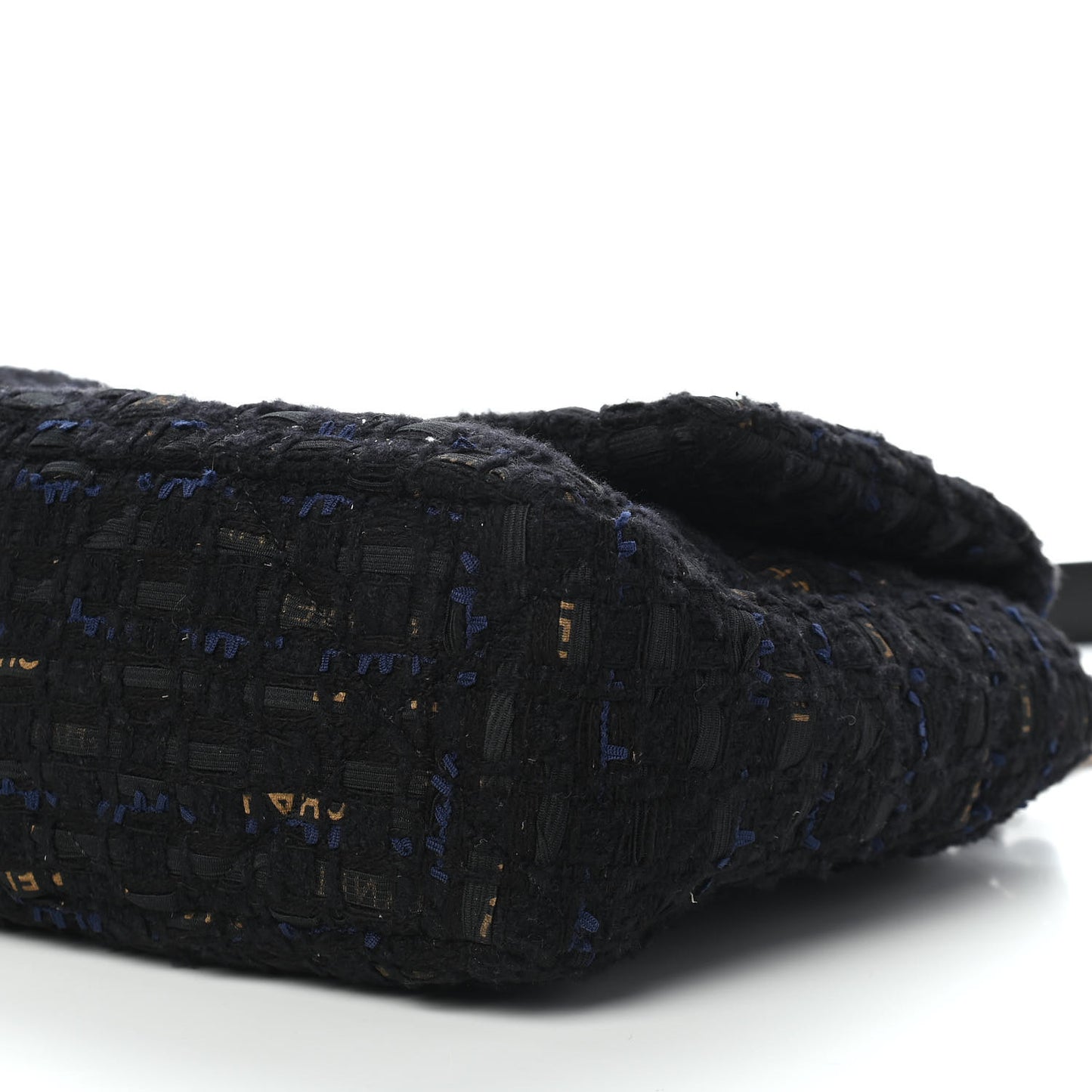 Tweed Quilted Large Chanel 19 Flap Black Navy Gold