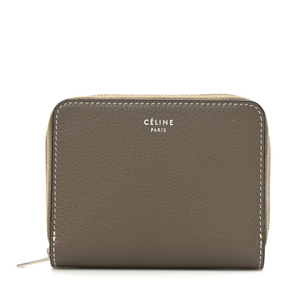 Celine Grained Calfskin Compact Zipped Wallet Souris 1 of 7
