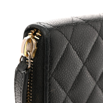 Chanel Caviar Quilted Large Gusset Zip Around Wallet Black 13 of 15