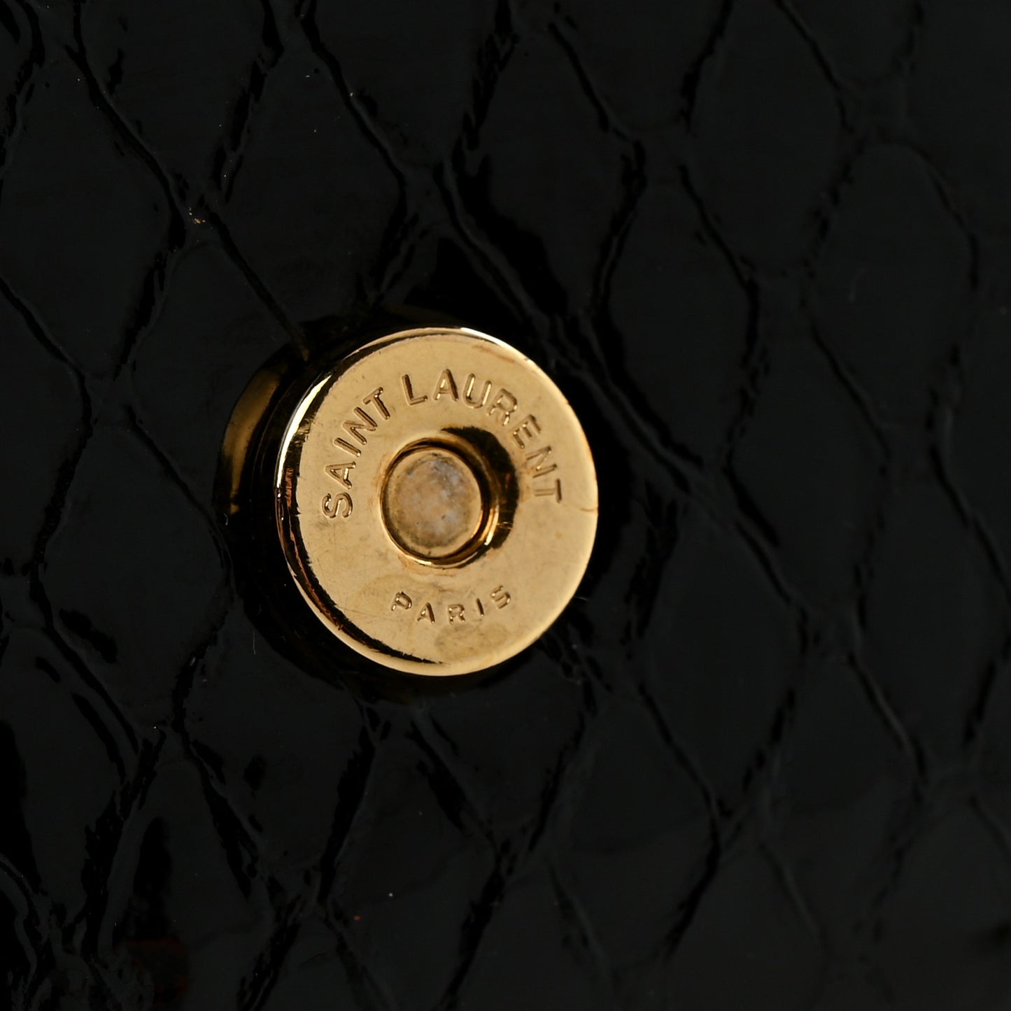 Embossed Monogram Chain Wallet Black