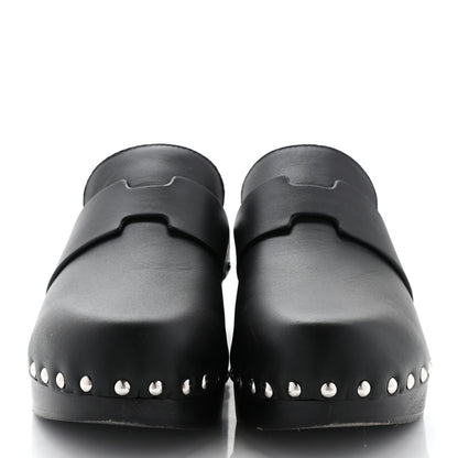 Hermes Calfskin Calya Mules 36 Black 2 of 10
