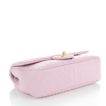 Chanel Wrinkled Lambskin Chevron Quilted Small Flap Light Pink 4 of 8