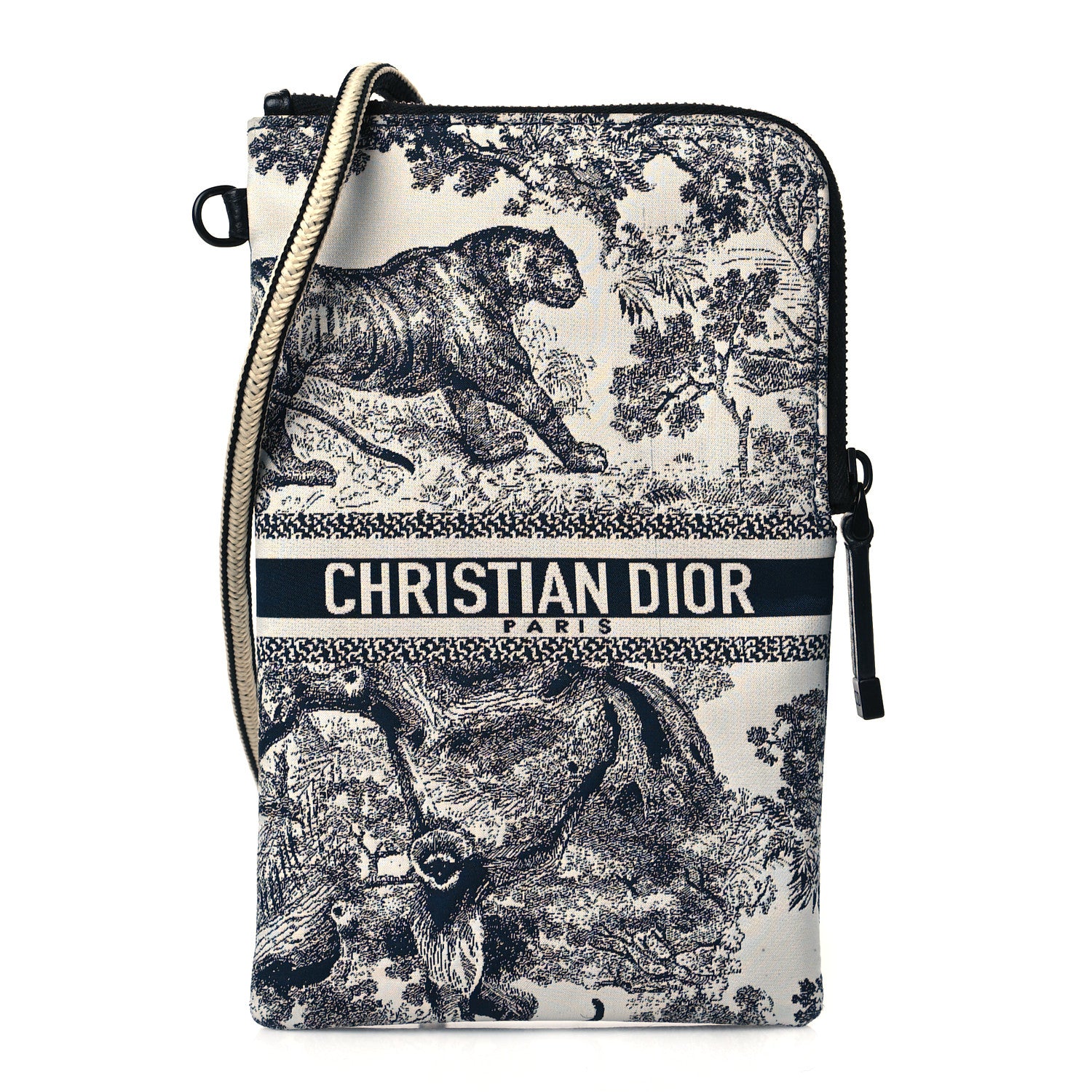 Christian Dior Technical Fabric Embroidered Toile De Jouy DiorTravel Multifunction Pouch Blue 3 of 11