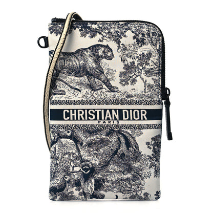 Christian Dior Technical Fabric Embroidered Toile De Jouy DiorTravel Multifunction Pouch Blue 3 of 11