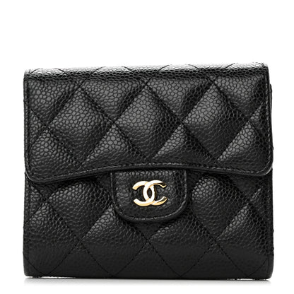 Chanel Caviar Quilted Compact Flap Wallet Black 1 of 12
