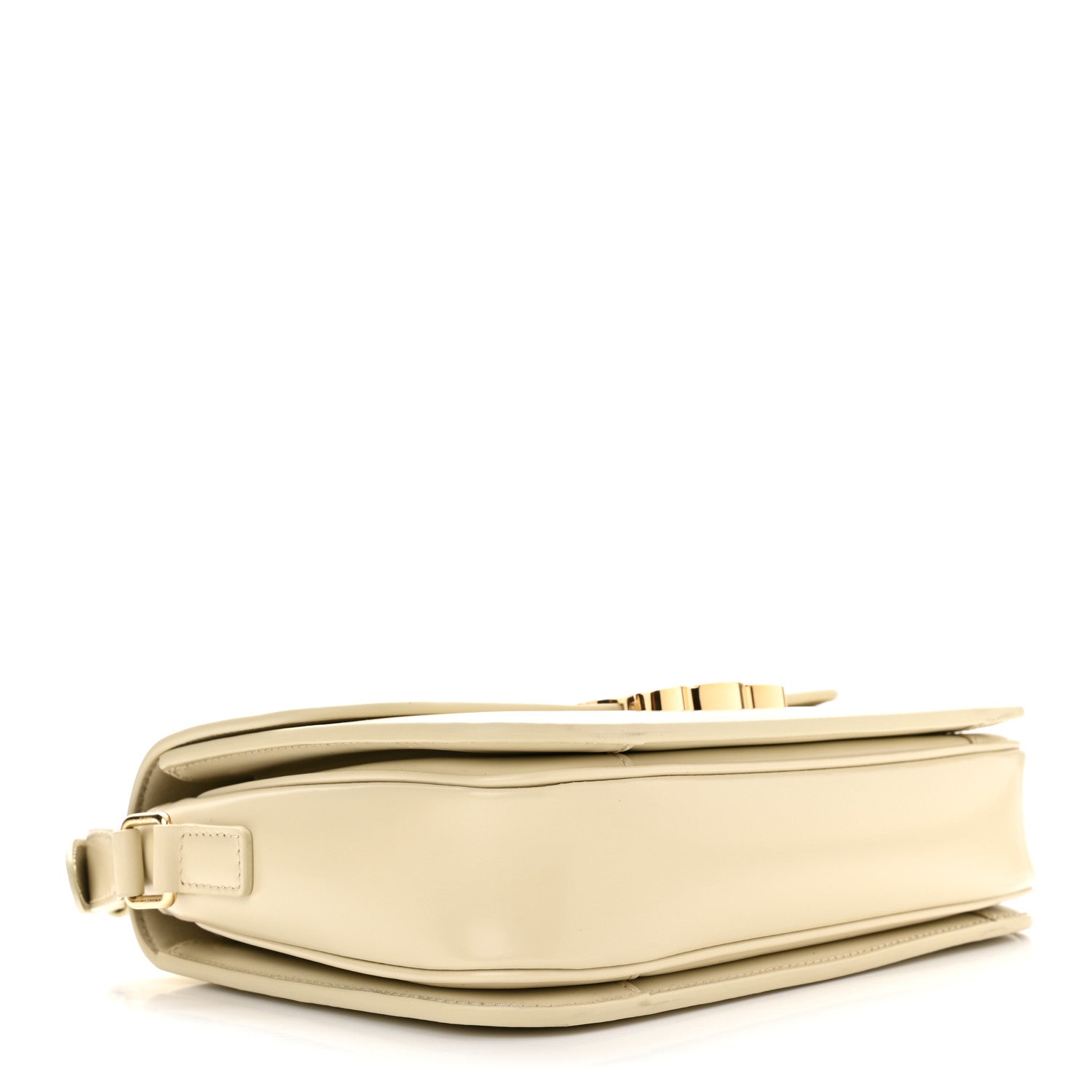 Celine Shiny Calfskin Medium Triomphe Limestone 3 of 9