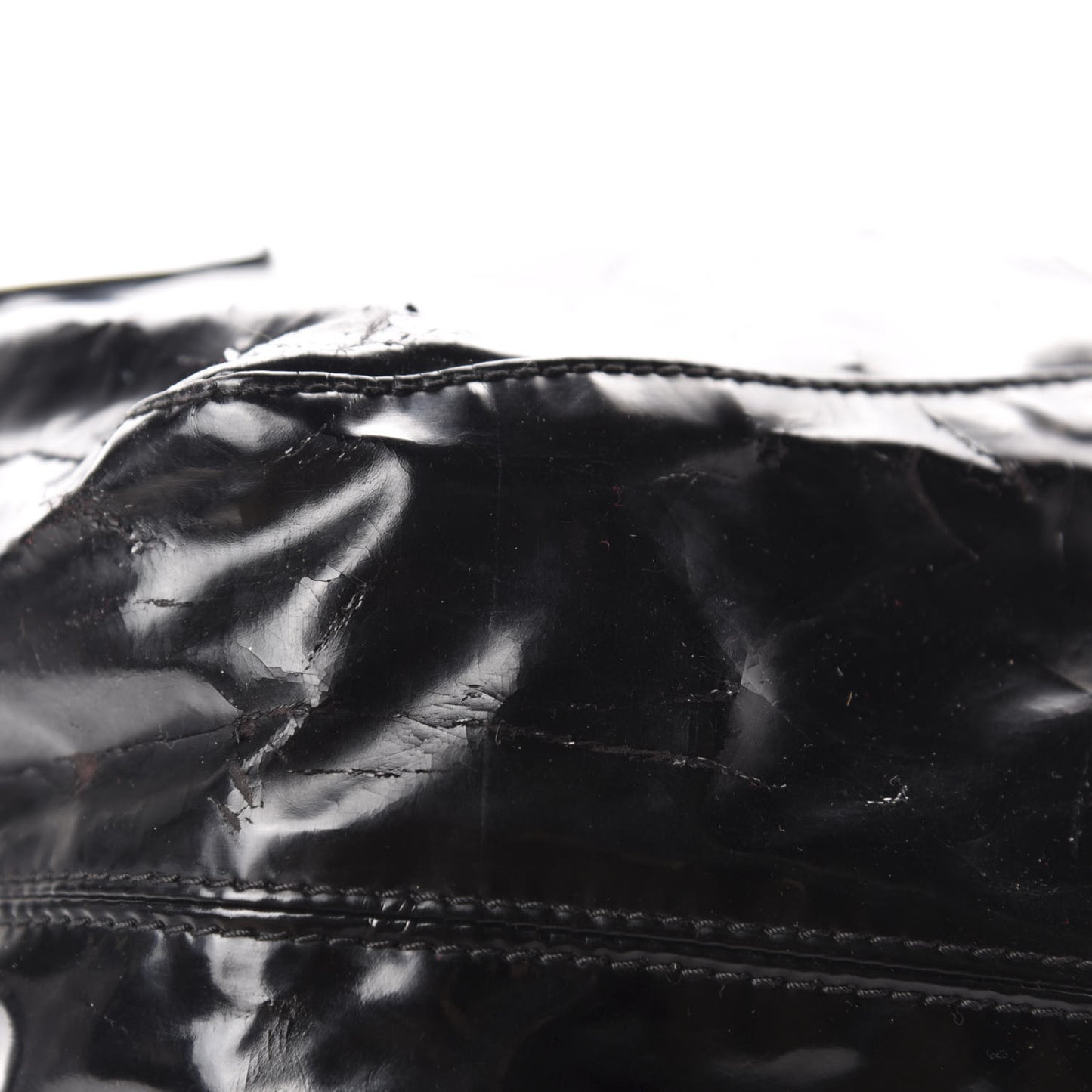 Patent Lacca Large Nuage Bow Hobo Black
