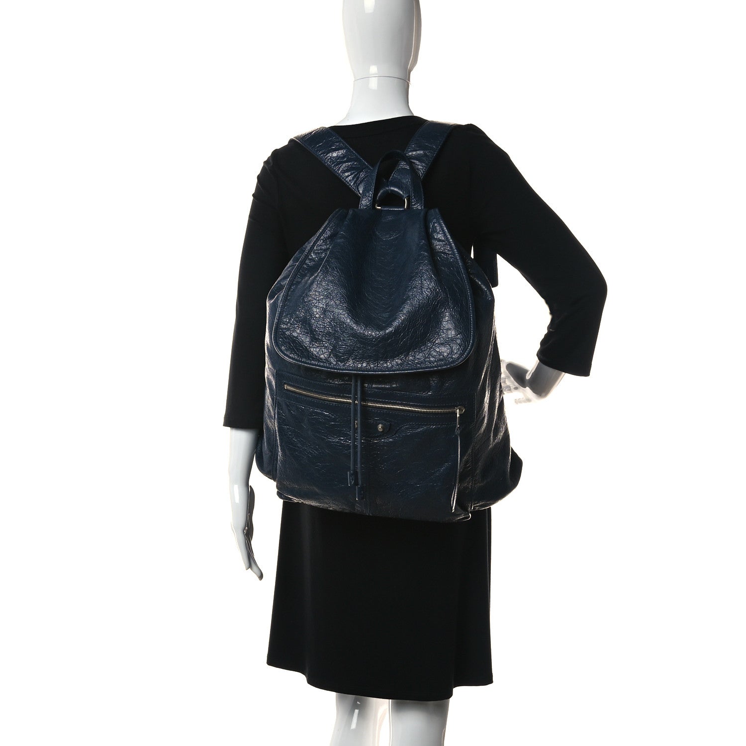 Balenciaga Agneau Classic Hardware S Traveler Backpack Blue Obscur 2 of 12
