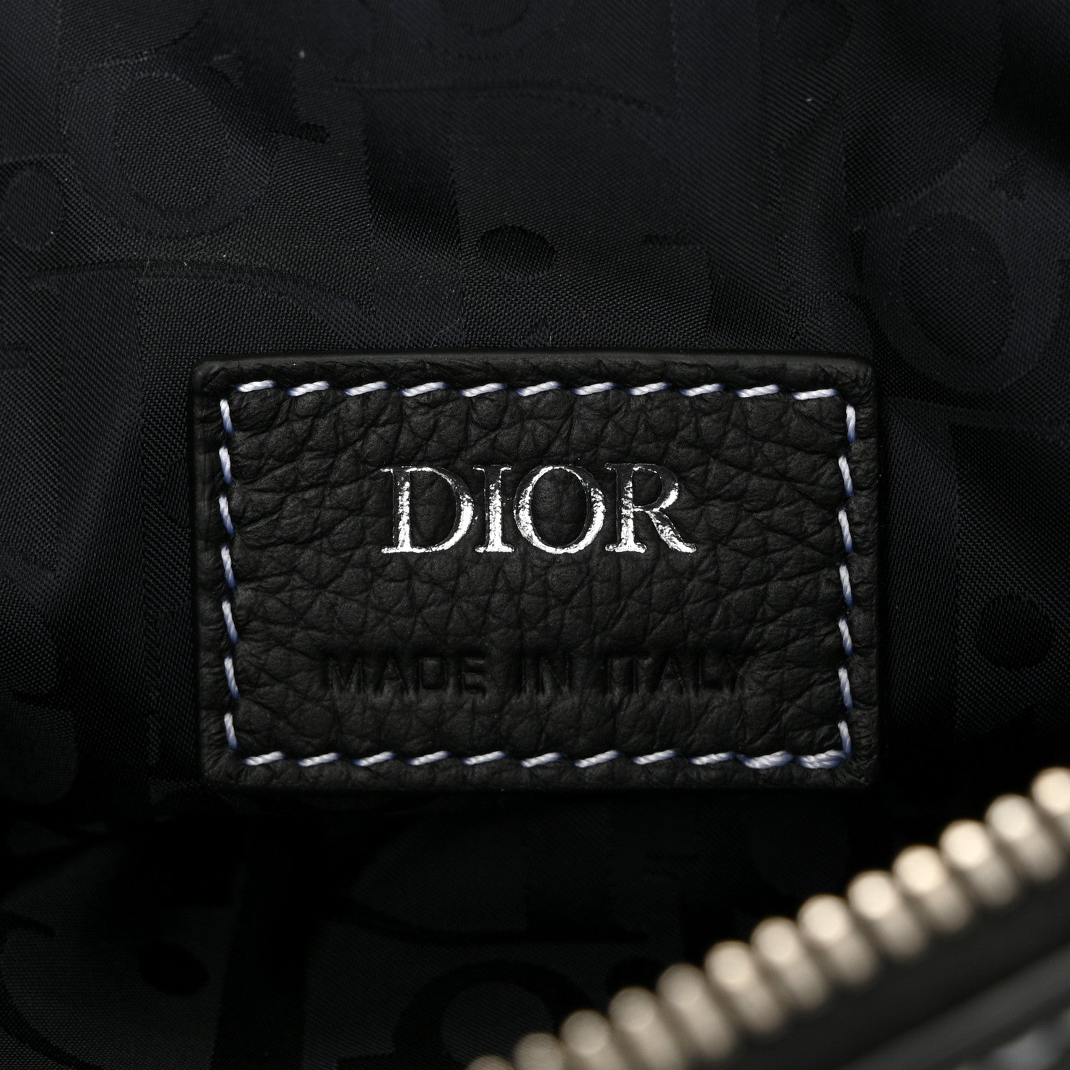 Christian Dior Grained Calfskin Mens Saddle Bag Black 6 of 11