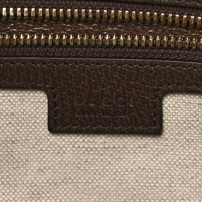 Gucci Monogram Jumbo GG Textured Dollar Calfskin Web Large Duffle Bag Camel Ebony 5 of 12