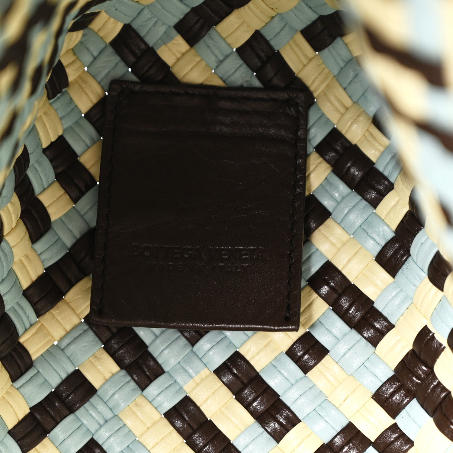 Bottega Veneta Calfskin Intreccio Tricolor Tosca Shoulder Bag Bitter Chocolate Zest Washed Topazio 6 of 11