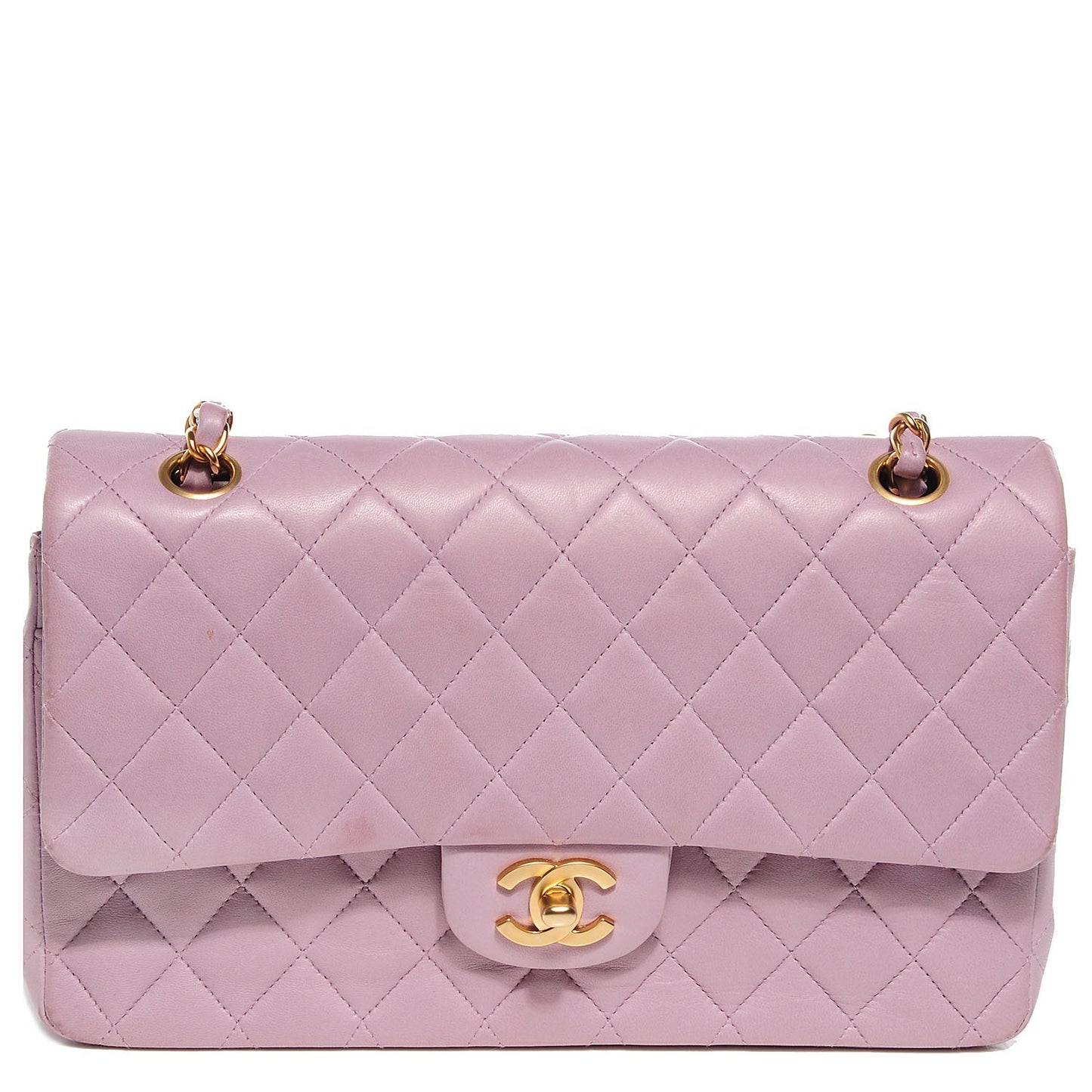 Lambskin Double Medium Flap Lilac