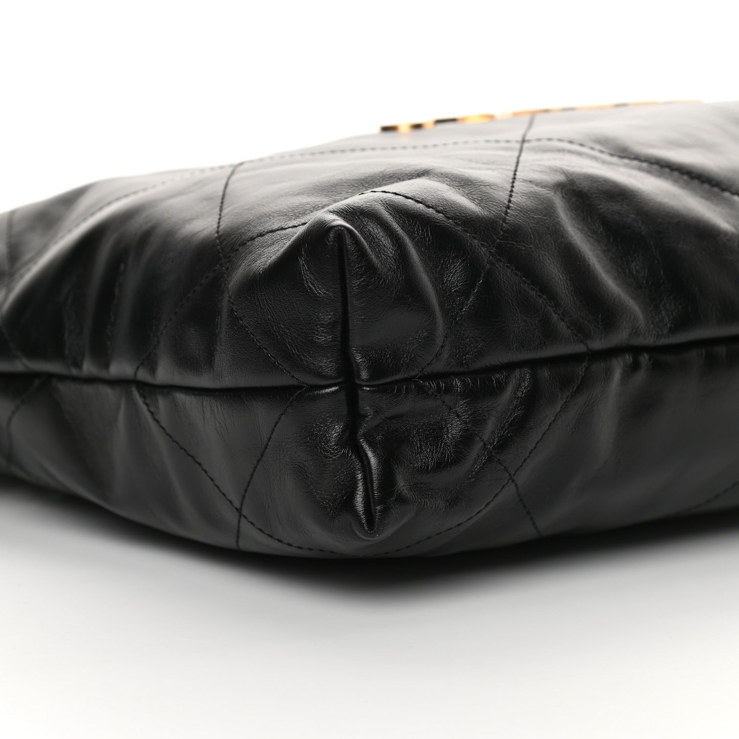 Shiny Calfskin Quilted Small Chanel 22 Black