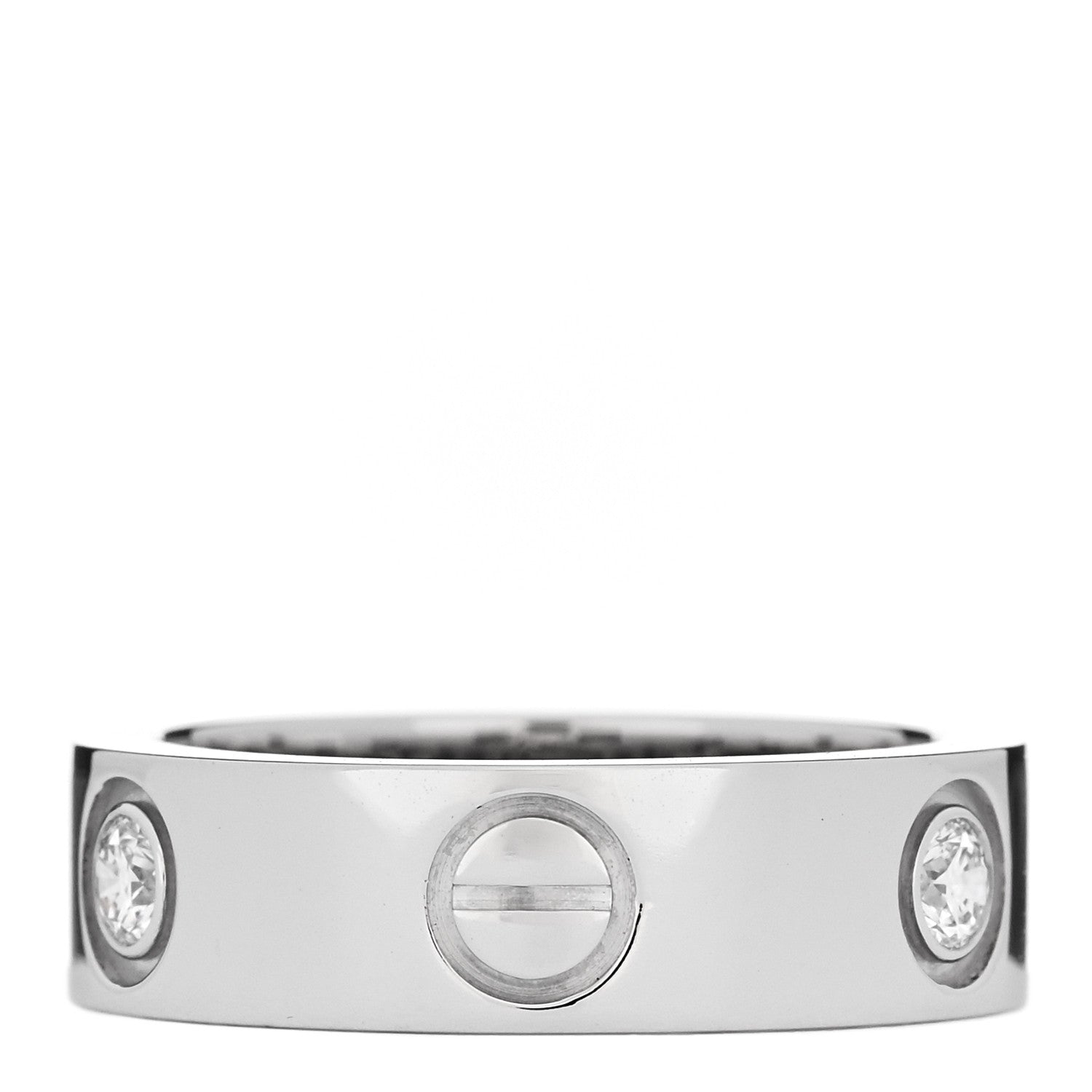 Cartier 18K White Gold 3 Diamond 5.5mm LOVE Ring 49 5 3 of 4