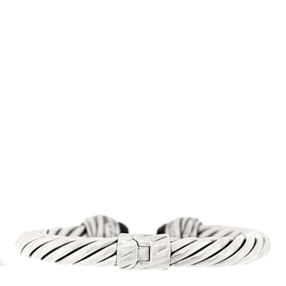 David Yurman Sterling Silver Diamond Black Onyx 8mm Cable Crossover Bracelet 2 of 3