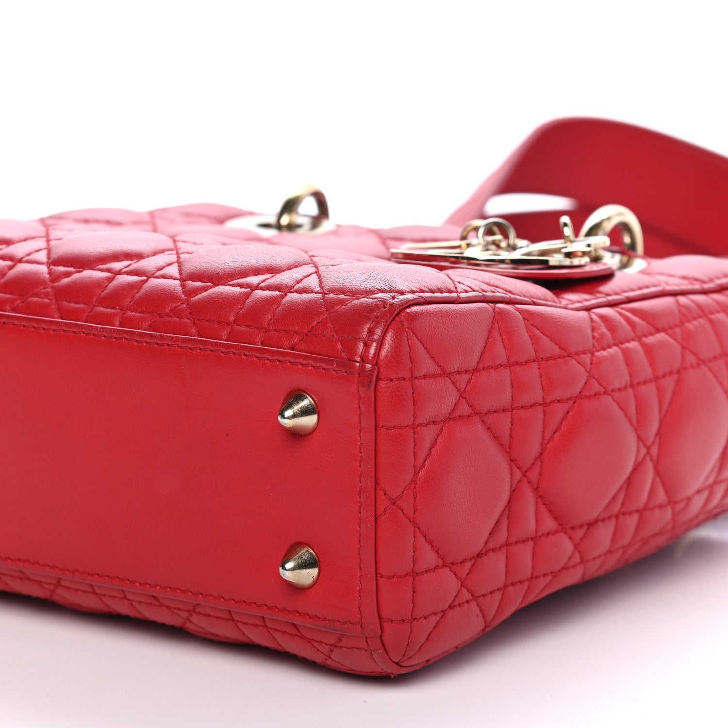 Christian Dior Lambskin Cannage Small Lucky Badges My Lady Dior Red 8 of 11